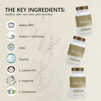 AGELESS™: UltraMAX Gold™ Capsules, HGH Anti-Aging Supplement for Women, Slows Ageless Foundation LaboratoriesUS supplements