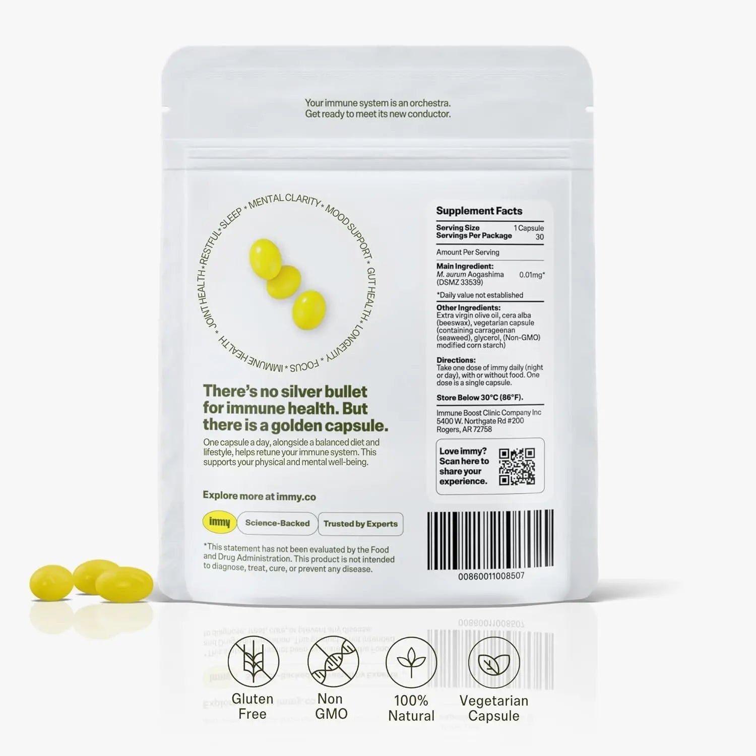 IMMY Immune Supplement for Mood Support and Gut Health, 30 ct. - Supports Joint Relief, Focus & Mood Support, Natural Calming Aid IMMYAu supplements