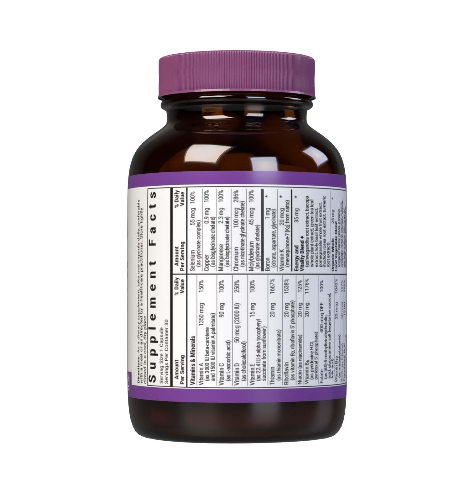 Bluebonnet Nutrition Maxi One Whole Food Multiple, Enzymes, Energy, Vitality, Gluten, Kosher, Soy & Dairy-Free, Vegetarian Friendly, Non-GMO, 30 Count BlueBonnetAu supplements