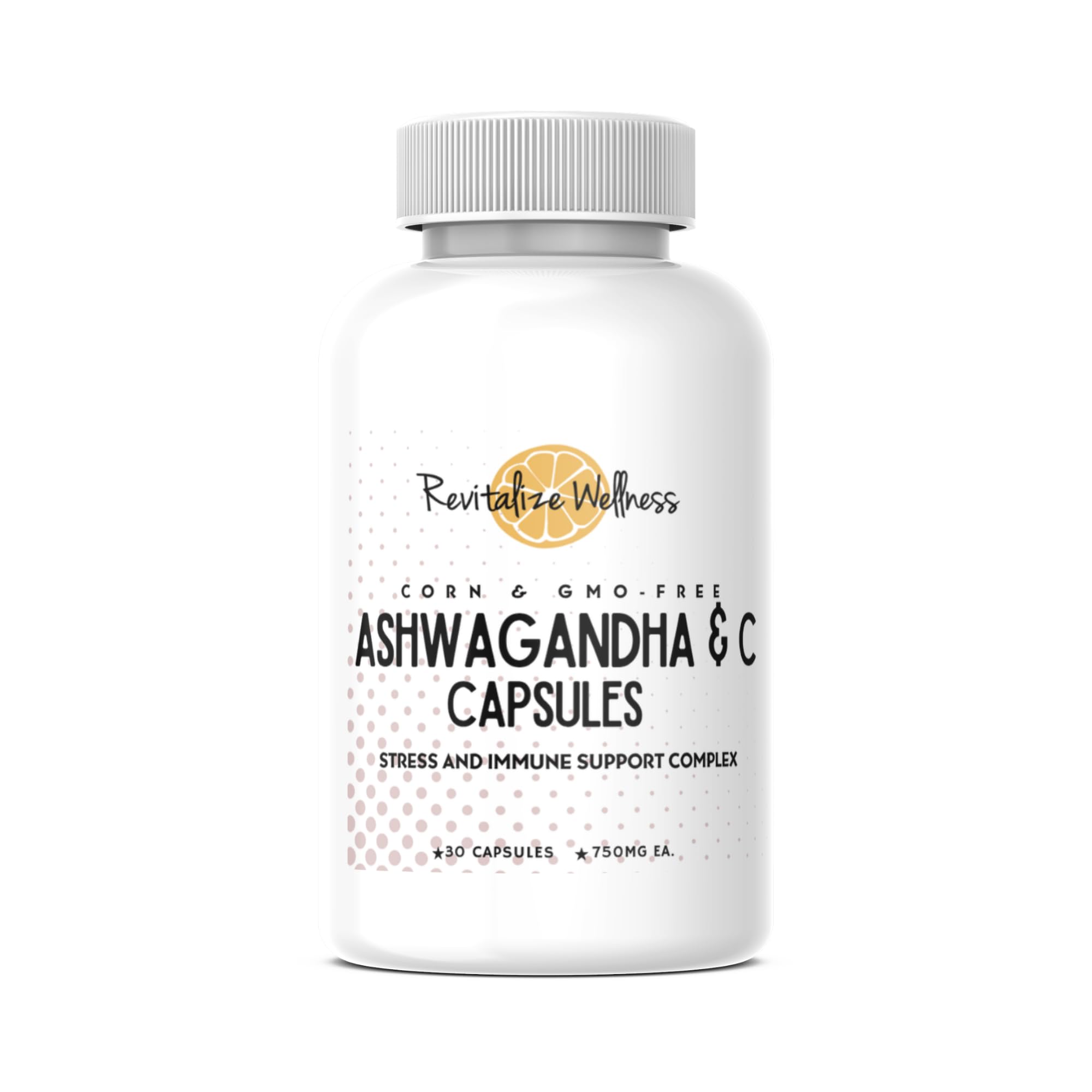 Revitalize Wellness Ashwagandha + Vitamin C Capsules | Stress and Immune Support Complex | with 550 mg Ashwagandha and 200 mg Vitamin C per Serving | 30 Servings Revitalize WellnessAu supplements
