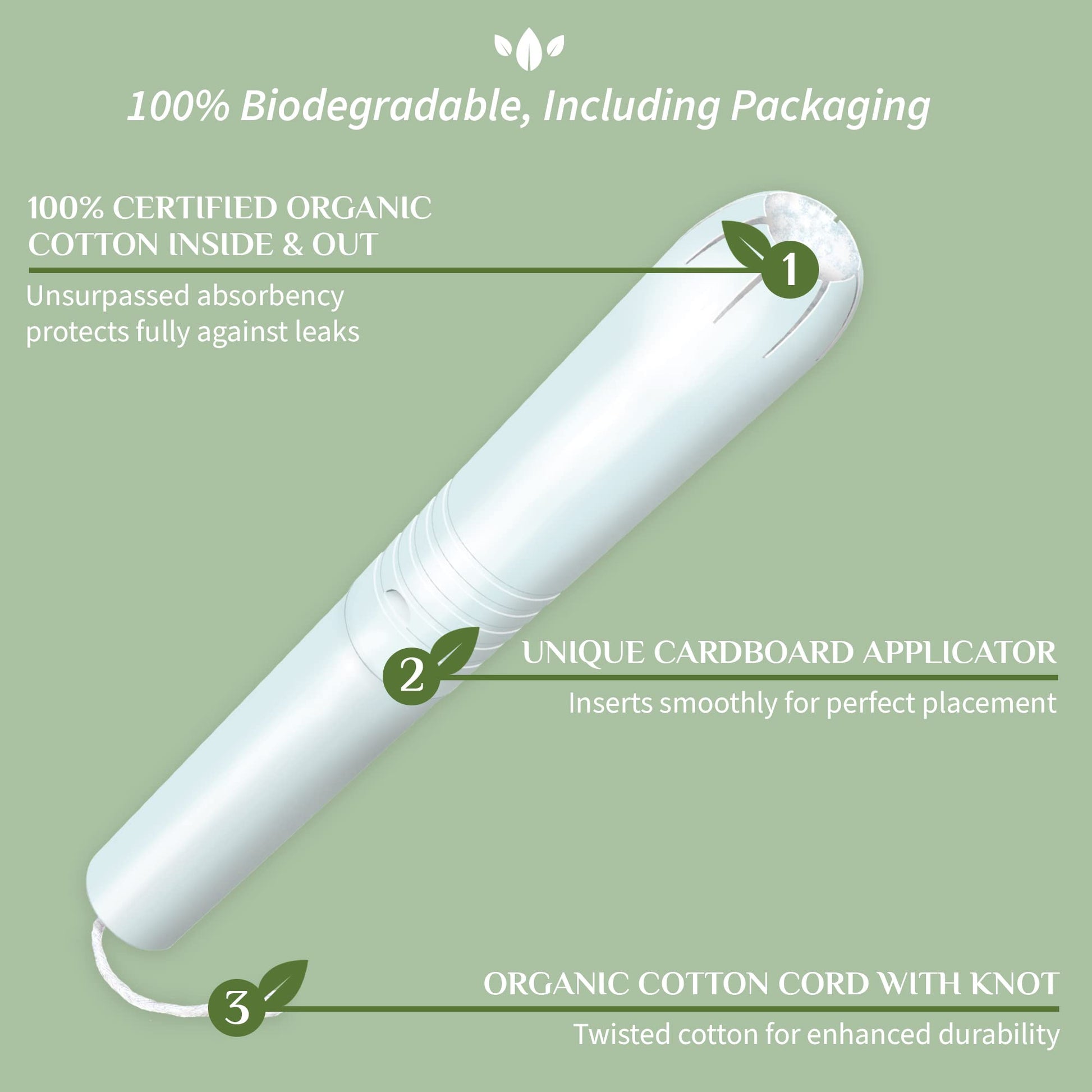 Organyc 100% Certified Organic Cotton Tampons - Cardboard Applicator, Free from Chlorine, Perfumes OrganycAu supplements