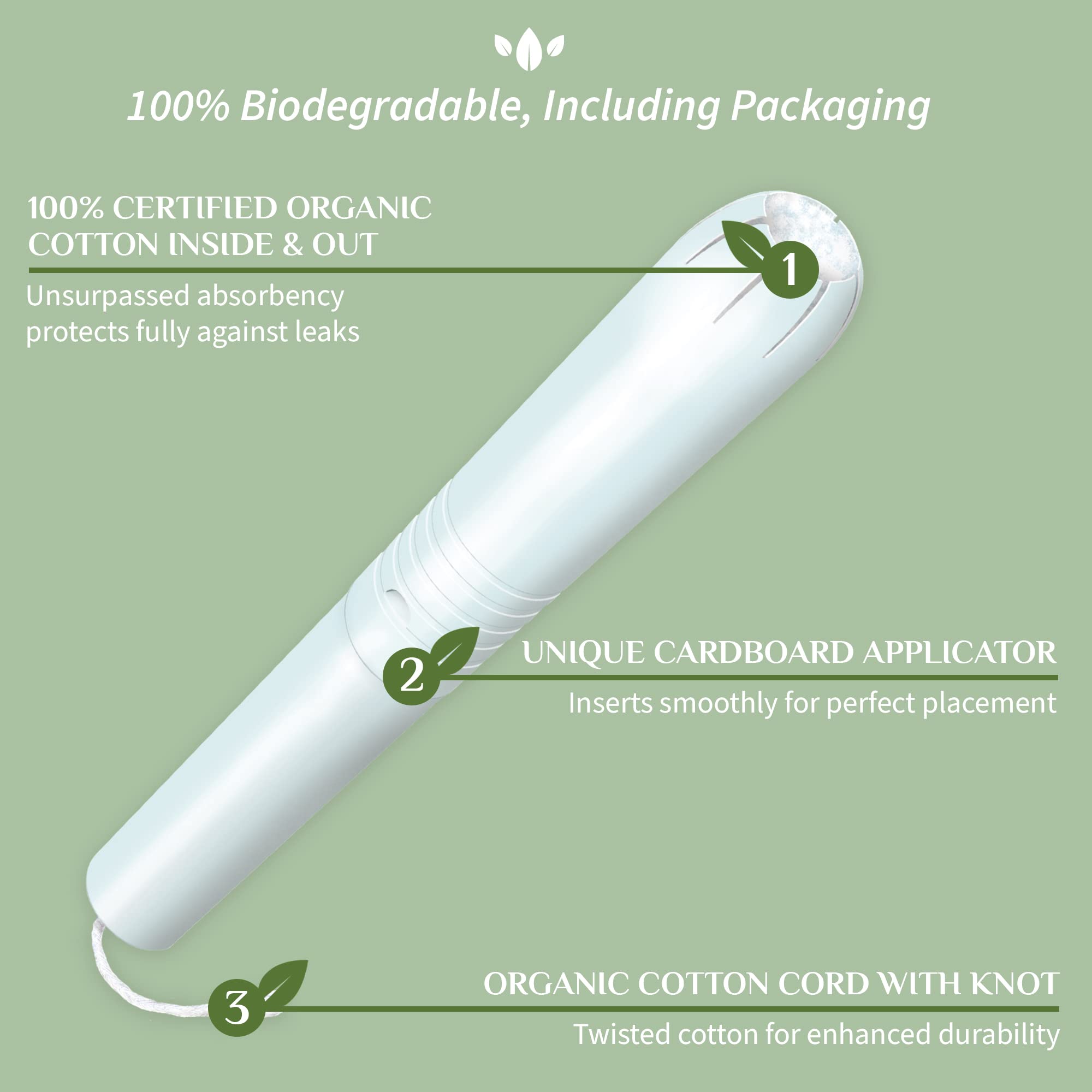 Organyc 100% Certified Organic Cotton Tampons - Cardboard Applicator, Free from Chlorine, Perfumes OrganycAu supplements