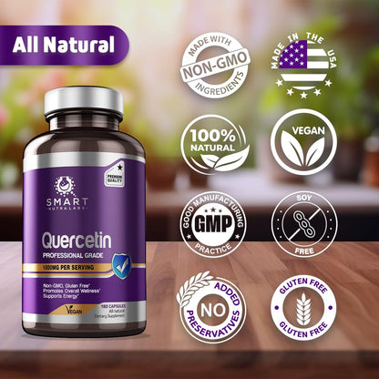 SMART NUTRA LABS Quercetin 1000mg- 180 Vegan Capsules SMART NUTRA LABSUS supplements
