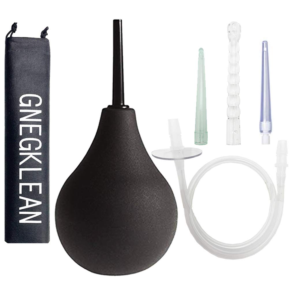 GNEGKLEAN Black Silicone Enema Bulb Kit 7.6oz Clean Anal Douche for Men Women with 19.7in GNEGKLEANAu supplements