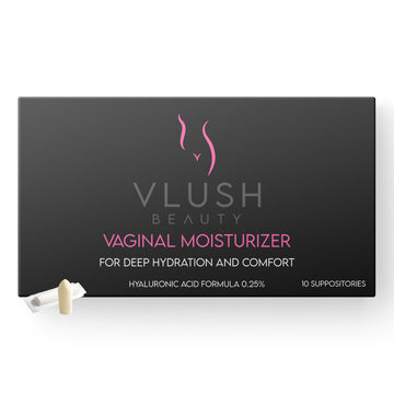 VLUSH Vaginal Moisturizer Suppositories - Deep Hydration with Hyaluronic Acid for Vaginal Dryness, Menopause Support & Daily Comfort, Made in FDA Registered Facility - Hormone-Free (10 Count) VLUSHUS supplements