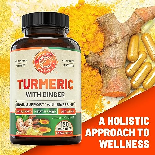Organic Turmeric Curcumin with Ginger and Black Pepper for Max Absorption WHOLE WORLD WELLNESSAu supplements