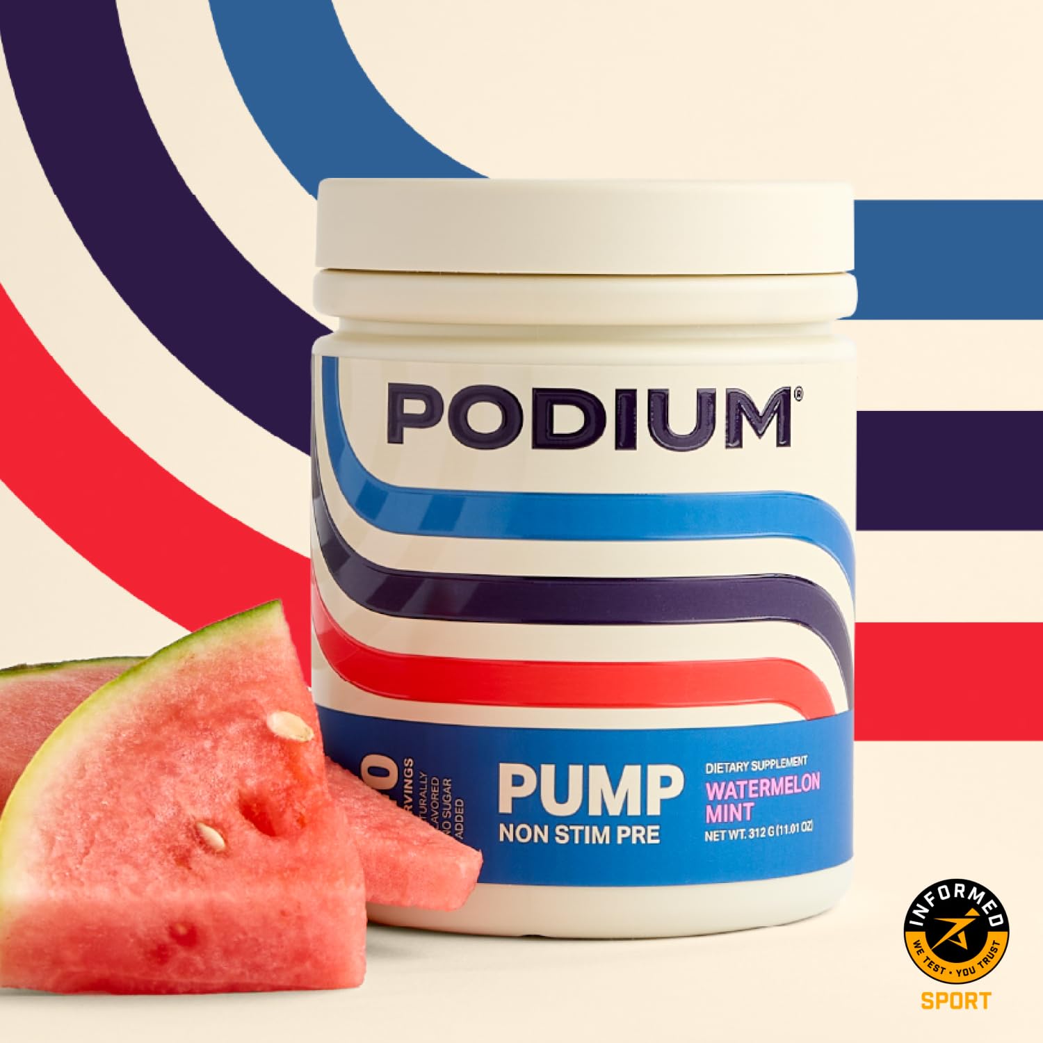 Podium Nutriton, Pump, Stimulant Free Pre-Workout, 40 Servings (Watermelon Mint) Podium NutritionAu supplements