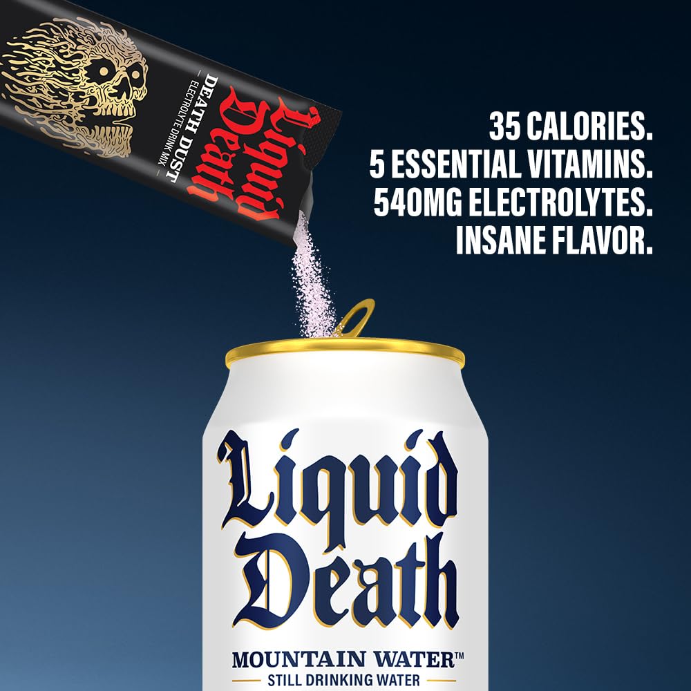 Liquid Death Electrolyte Death Dust - Hydration Powder Packets - 3 Flavors - 12-Stick Liquid DeathUS supplements