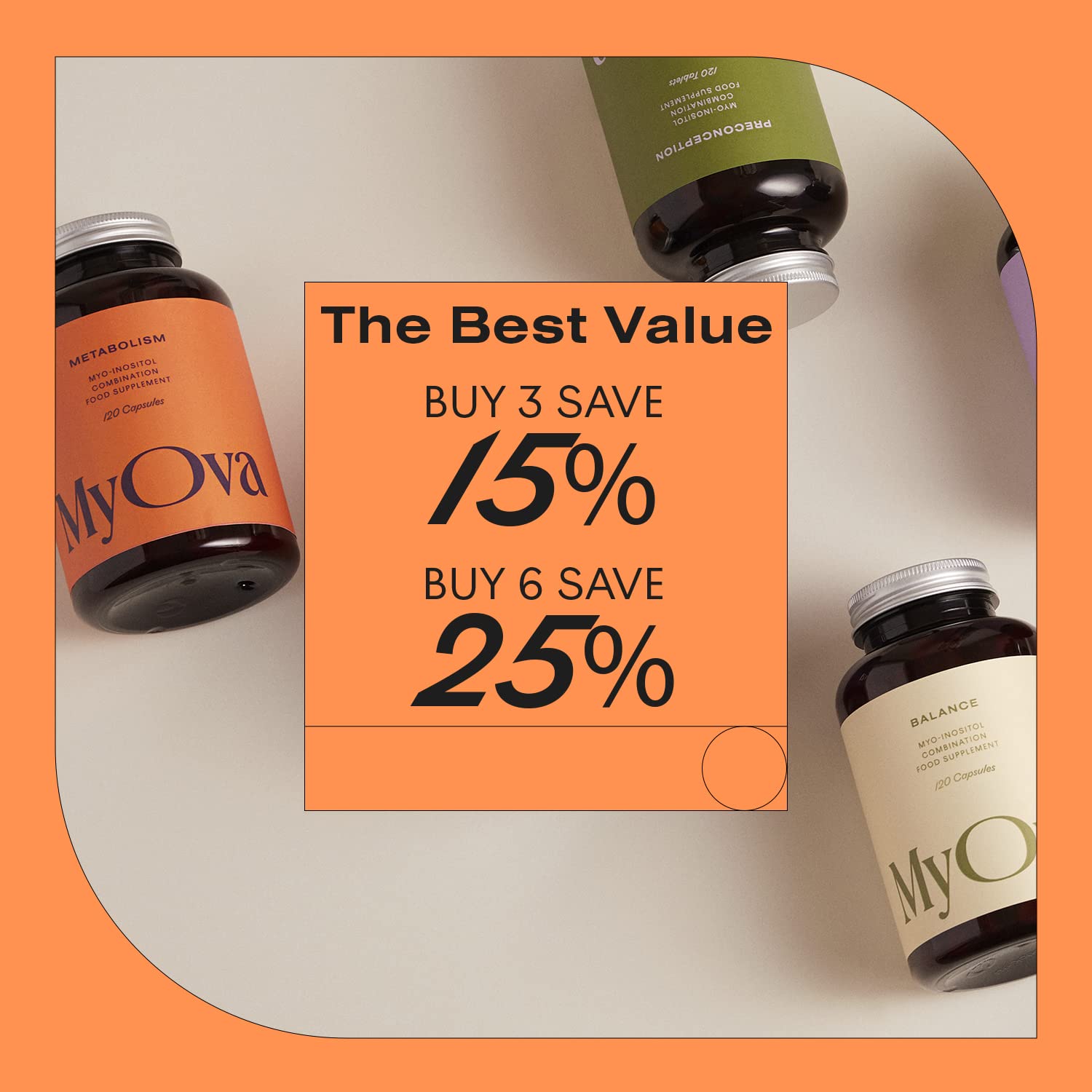 MyOva Metabolism PCOS Supplement - 120 capsules, 30-Day Supply - 2000mg MyOvaUS supplements
