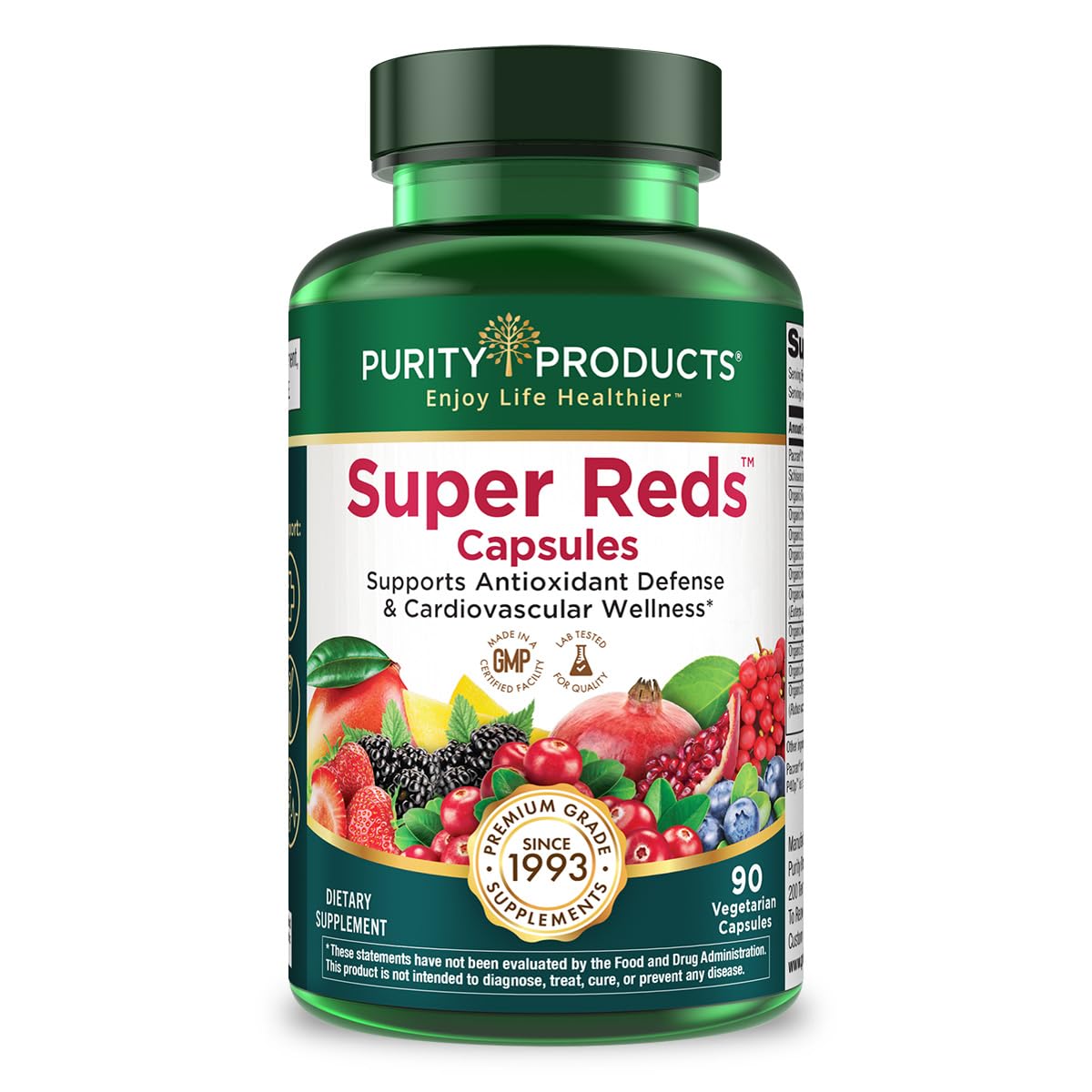 Purity Products Super Reds Capsules Formula (20+ Organic Super Fruits and Berries) Certified Organic Phytonutrients - 90 Capsules Purity ProductsAu supplements