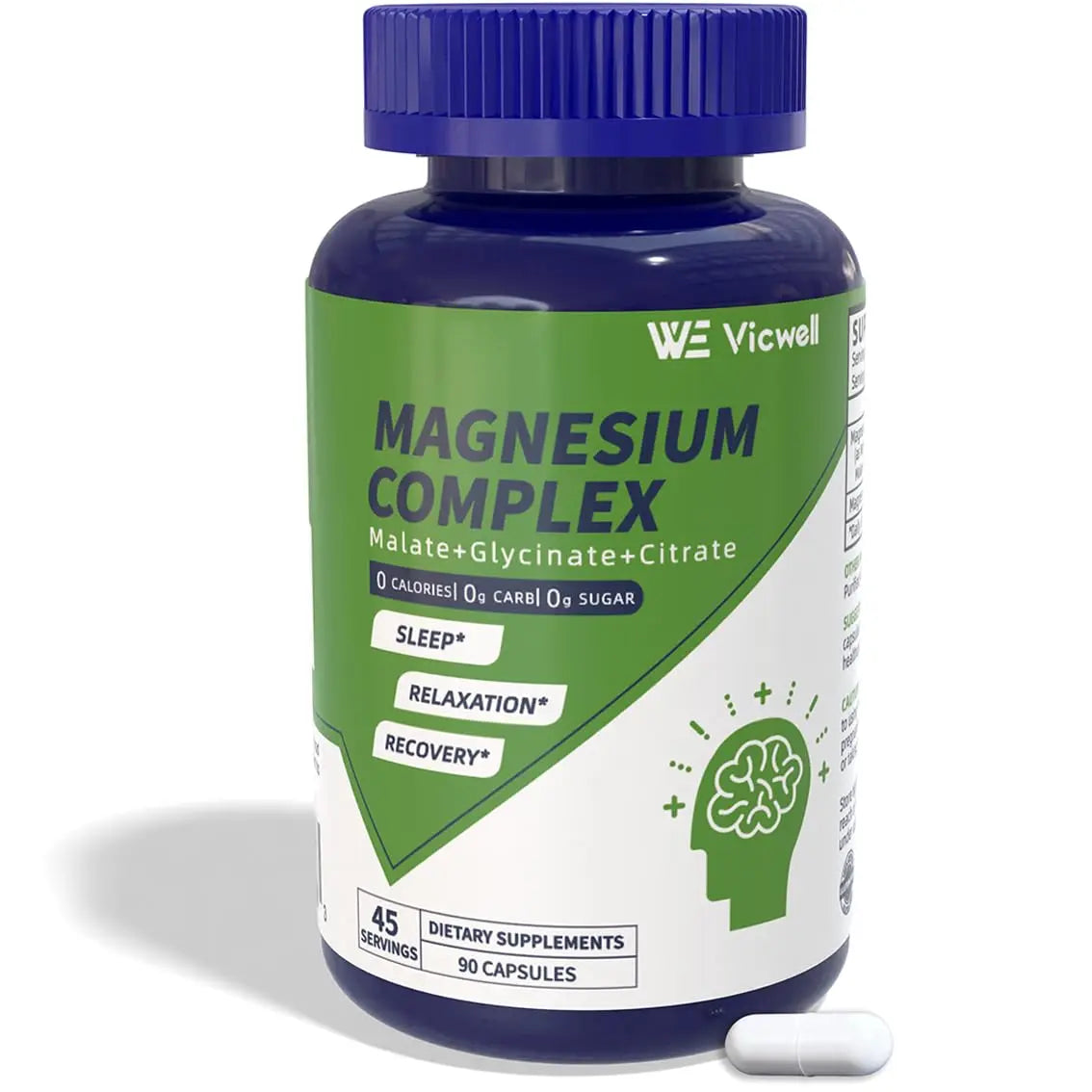 Vicwell Triple Magnesium Complex - 300mg Magnesium from Malate, Glycinate, and Citrate - Supports Stress Relief & Sleep, Nerves & Metabolism, Muscle Relaxation & Bone Health - 90 Capsules(1 Bottle) VicwellAu supplements