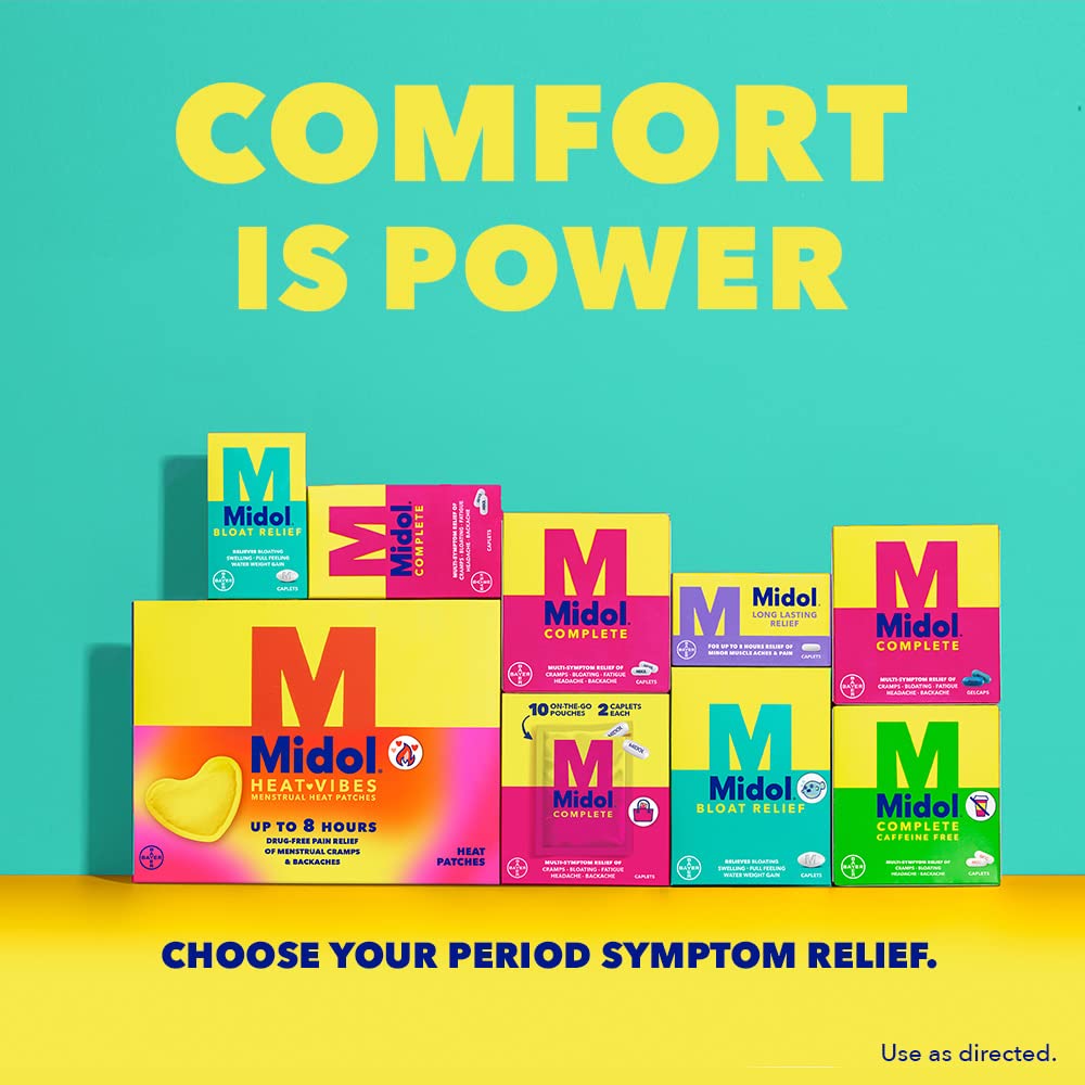 Midol Bloat Relief Caplets with Pamabrom, Relieve Bloating Symptoms Before and During Your Period, Provides Up to 6 Hours of Relief for Women, 60 Count MidolAu supplements