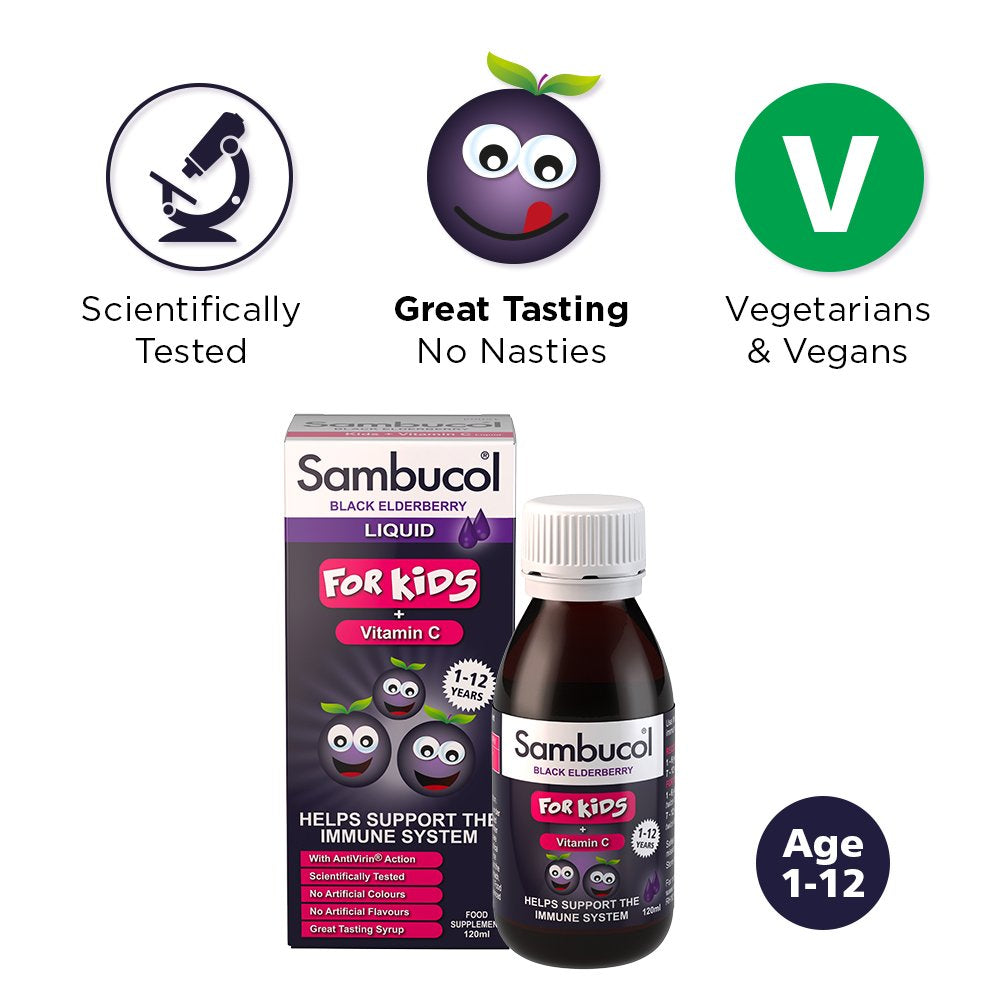 Sambucol Kids 120 ml For Immune Support, Drop SambucolUS supplements
