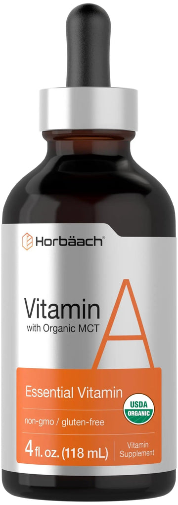 Horbäach Vitamin A Liquid | 4 fl oz | Supplement with Organic Fractionated Coconut Oil | Non-GMO, Gluten Free HorbäachAu supplements