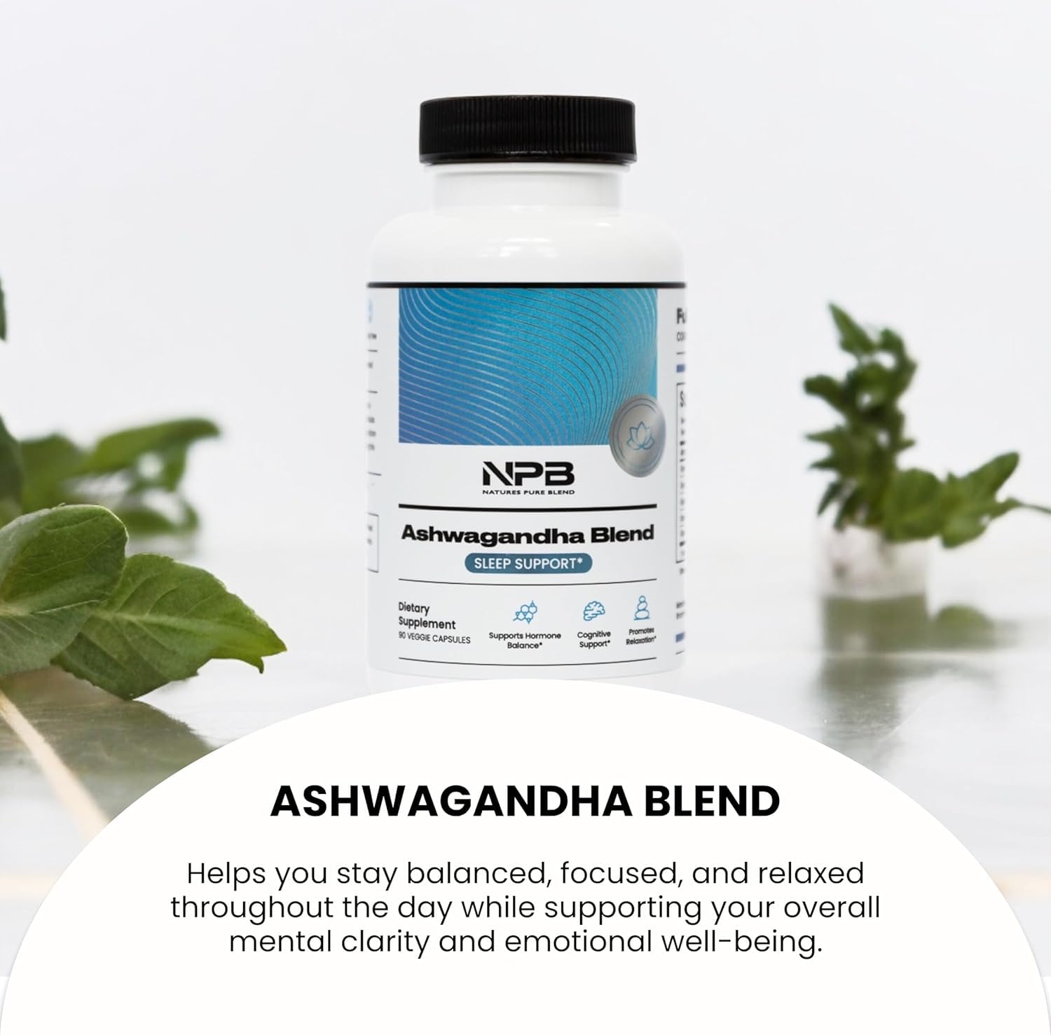 Nature's Pure Blend Ashwagandha Supplements – Organic Ashwagandha Root & Extract for Women and Men – Stress Relief, Sleep, and Mood Support – Athletic Performance & Focus Support – 60 Vegan Capsules Nature's Pure BlendAu supplements