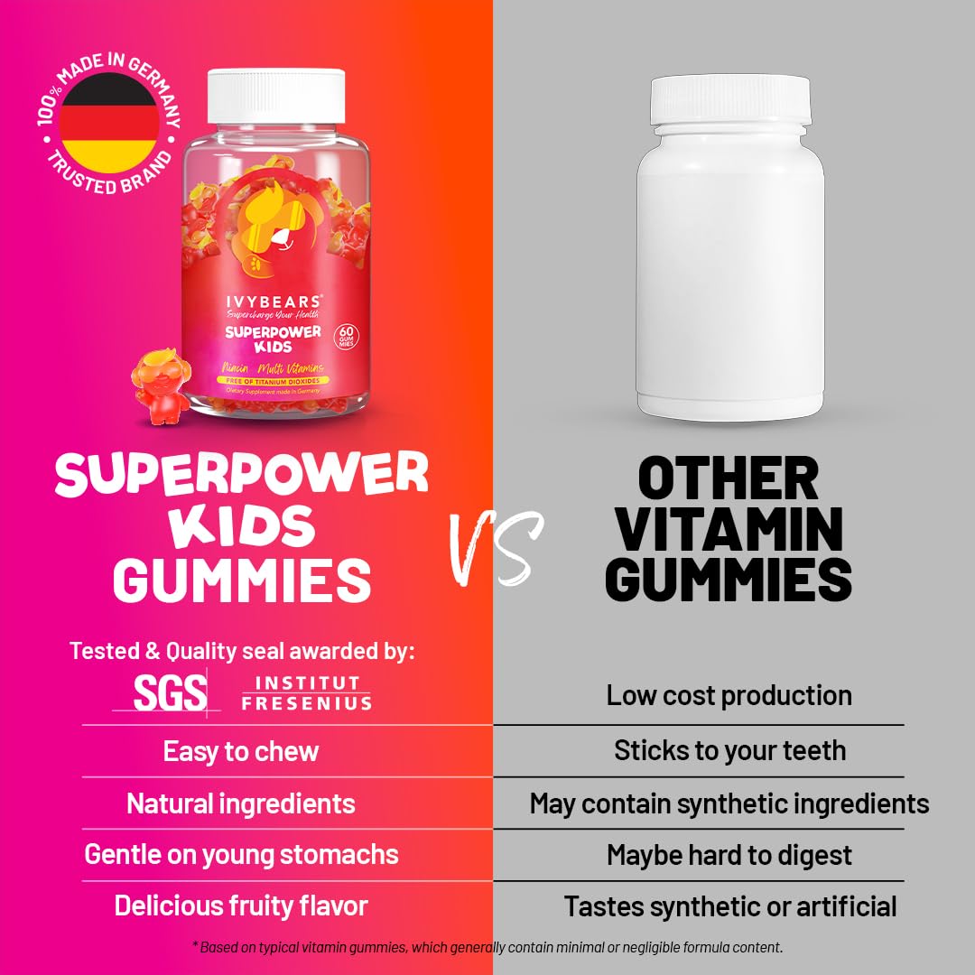 IvyBears® Superpower Kids - Multivitamin Gummies for Immune Support - Strengthen Children's Immune Systems with Vitamins C, D2, B6, A IvyBearsUS supplements