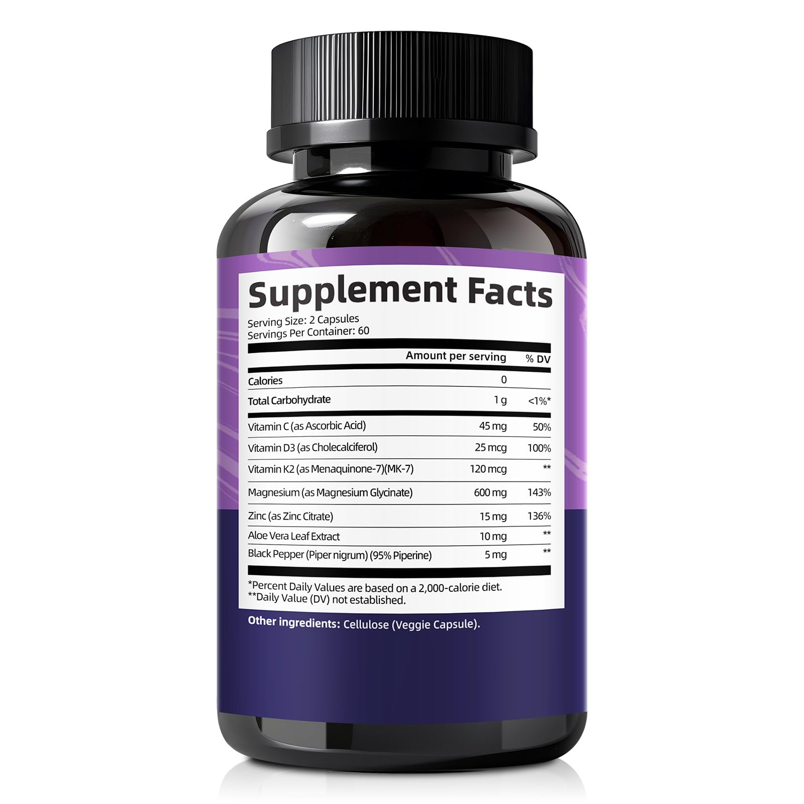Magnesium Glycinate 600mg Vitamin D3 K2 Supplement with Vitamin C, Zinc, & Aloe Vera - Bone Support, Energy & Mood Manage & Sleep Health for Men & Women, Non-GMO, Vegan, 120 Capsules FemmetraAu supplements
