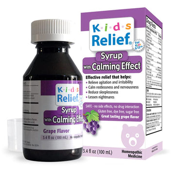 Kids Relief Syrup with Calming Effect, for Kids 0-12 Yrs, Grape Flavor, Gluten and Dye Free, No Added Sugar, 3.4 oz Kids ReliefAu supplements