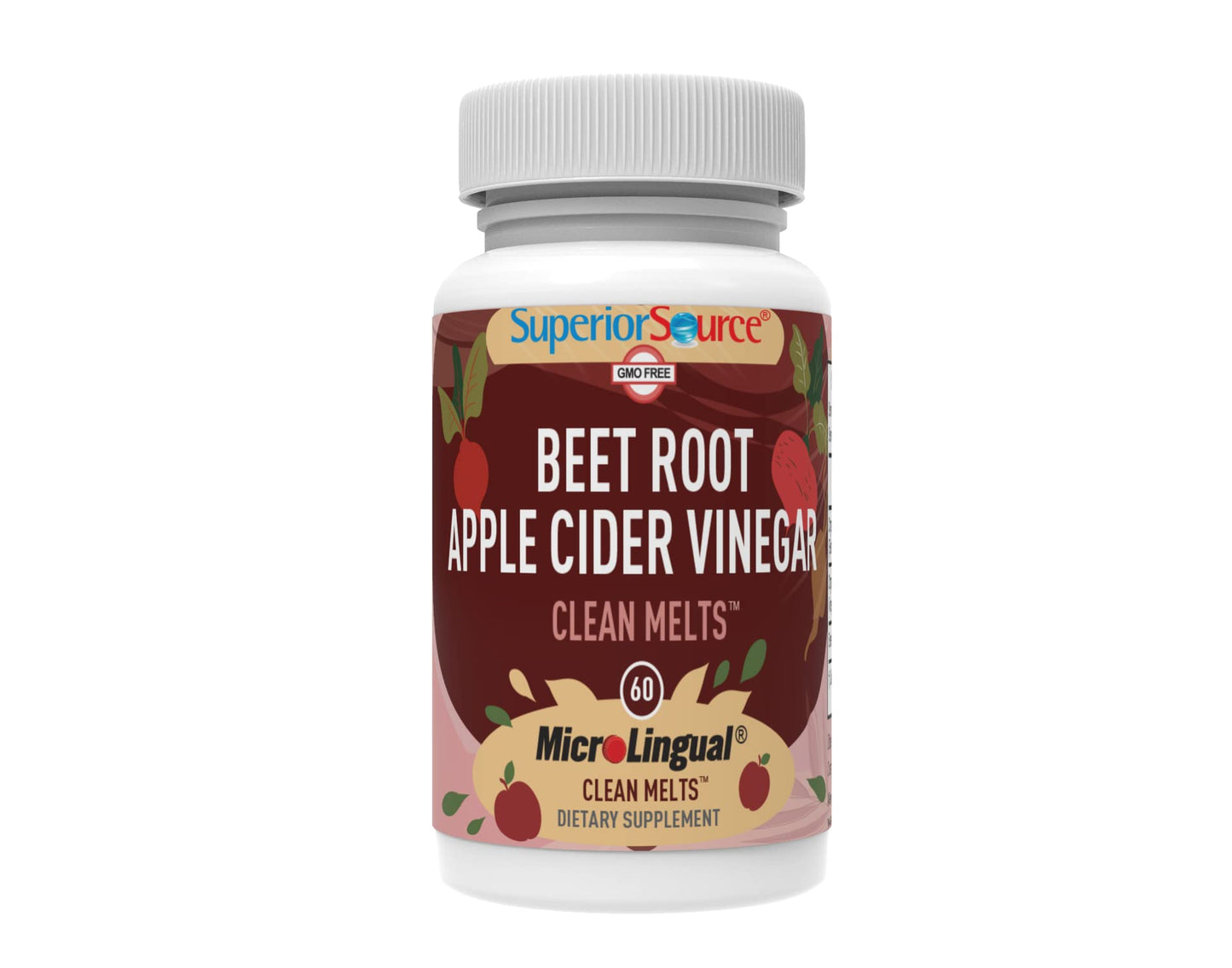 Superior Source Beet Root + Apple Cider Vinegar Clean Melts, 60 Instant Dissolving & Great Superior SourceUS supplements