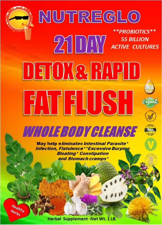 nutreglo 21 Day Rapid Detox and Fat Flush, All Natural Detox Cleanse Drink, Blood Detox NutregloUS supplements