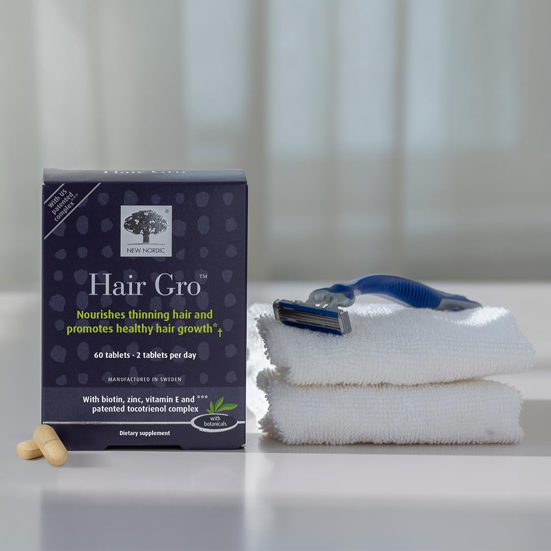 NEW NORDIC Hair & Eye Support Tablets Bundle, Hair GRO Natural Hair Growth and Blue Berry Eye Vitamin Supplements NEW NORDICAu supplements