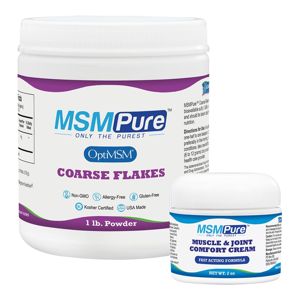 KALA HEALTH MSMPure Coarse Flakes 1lb and Muscle & Joint Cream 2oz Bundle KALA HEALTHAu supplements