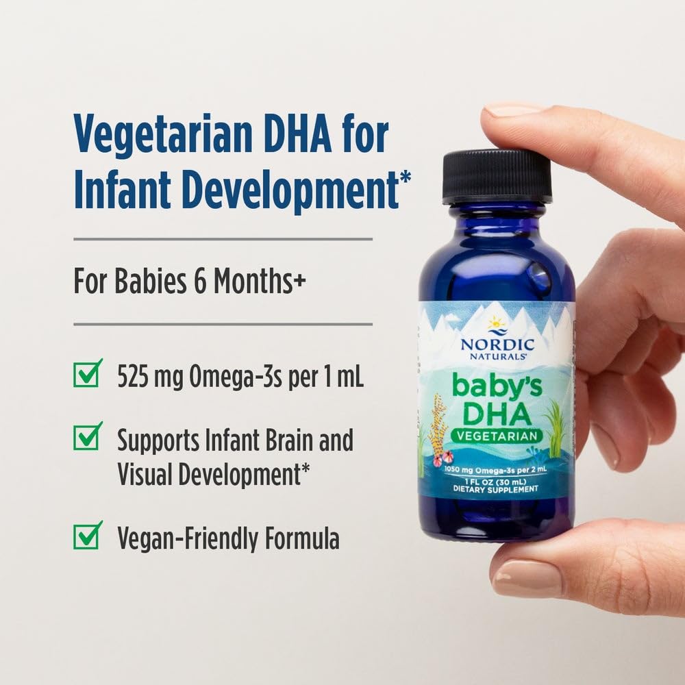 Nordic Naturals Baby’s DHA Vegetarian, Unflavored - 1050 mg Plant-Based Omega-3-1 oz - Supports Brain & Vision Development in Babies - Non-GMO, Vegan - 15 Servings Nordic NaturalsAu supplements
