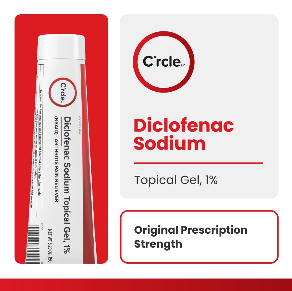Diclofenac Sodium Gel 1% 150g Effective Arthritis Pain Reliever - Prescription Strength Anti-Inflammatory Gel - Extra Strength Arthritis Cream for Daily Use - Get Over-The-Counter Relief(1Pack) C'rcleAu supplements