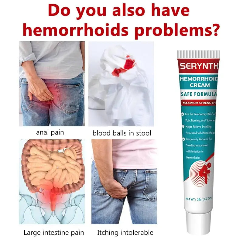 SERYNTH Hemorrhoid and Anal Fissure Ointment, Hemorrhoid Treatment, Fast Relief from Swelling, Pain, Itching, Burning (20g) SERYNTHAu supplements