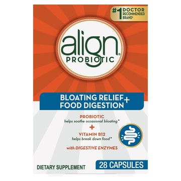 Align Probiotic Bloating Relief + Food Digestion, Probiotics, 28 Capsules AlignAu supplements