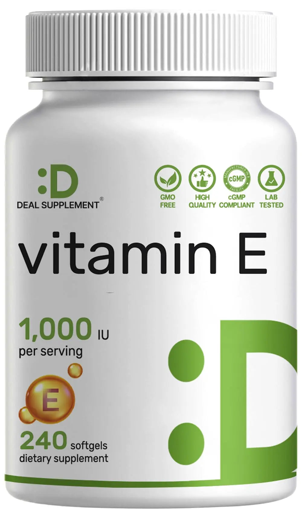Vitamin E Supplements, 1,000 IU Per Serving, 240 Softgels – Extra Strength Antioxidant Protection – Bioavailable Stable Form DEAL SUPPLEMENTAu supplements