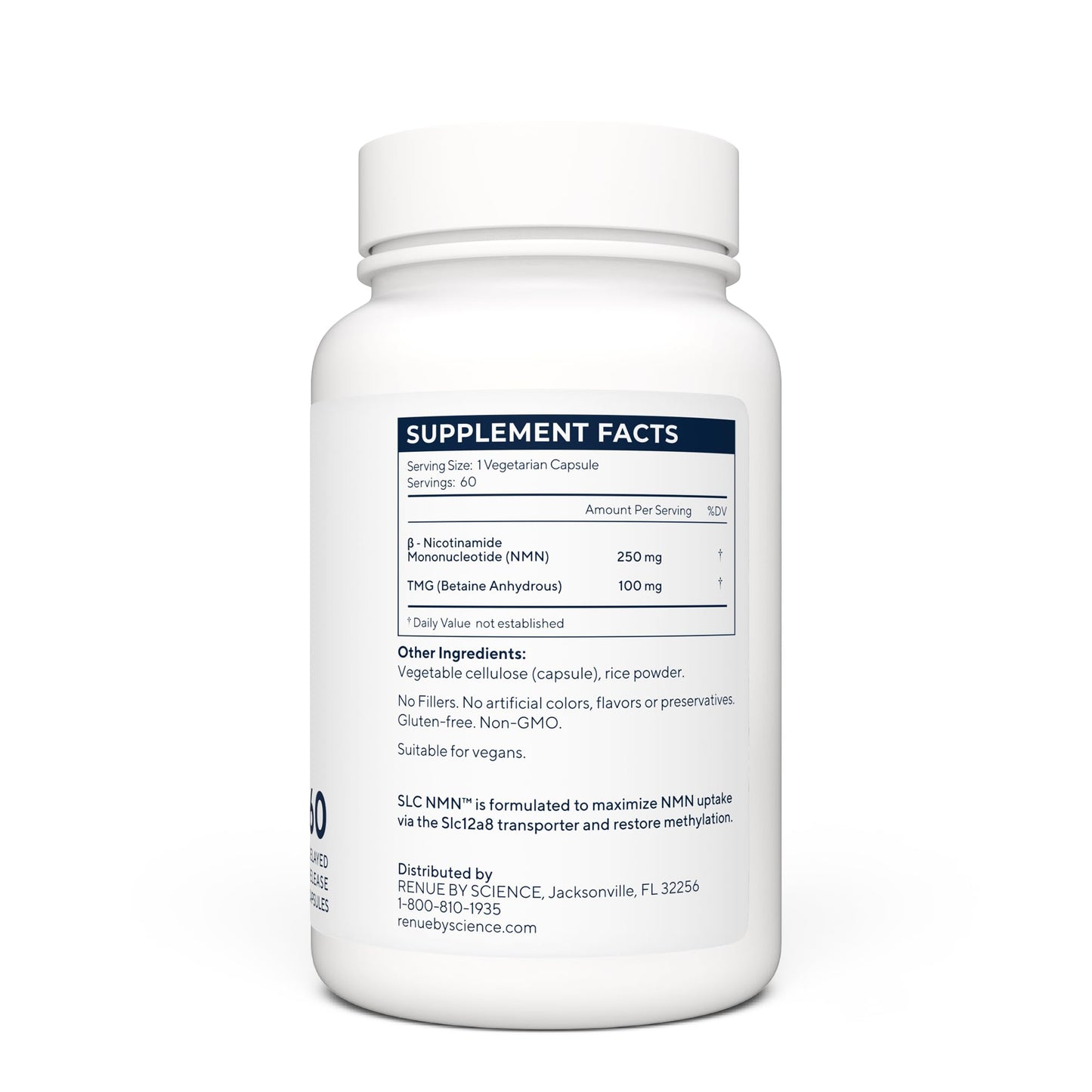 Renue By Science NMN Supplement | 60 SLC Enteric Capsules - 250mg Nicotinamide Mononucleotide per Serving | Delayed Release for Increased Absorption | Manufactured in The USA Renue By ScienceUS supplements