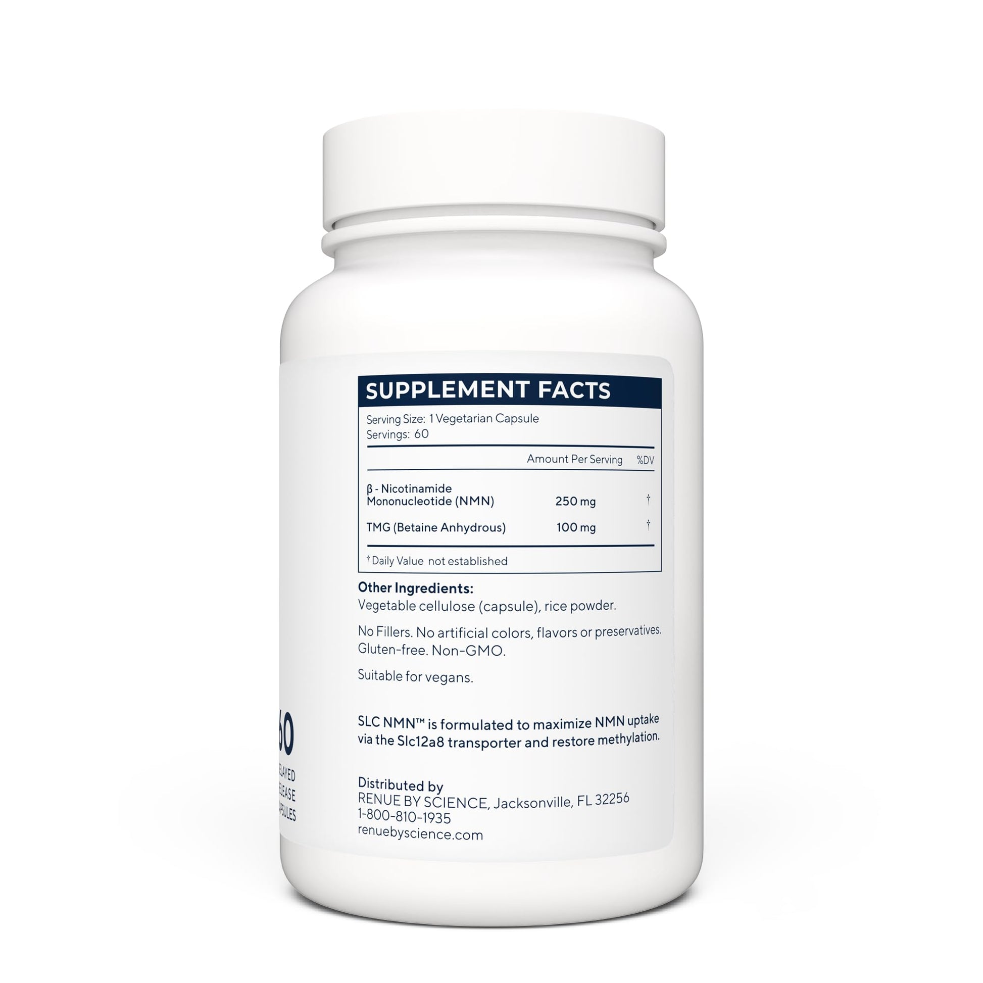 Renue By Science NMN Supplement | 60 SLC Enteric Capsules - 250mg Nicotinamide Mononucleotide per Serving | Delayed Release for Increased Absorption | Manufactured in The USA Renue By ScienceUS supplements