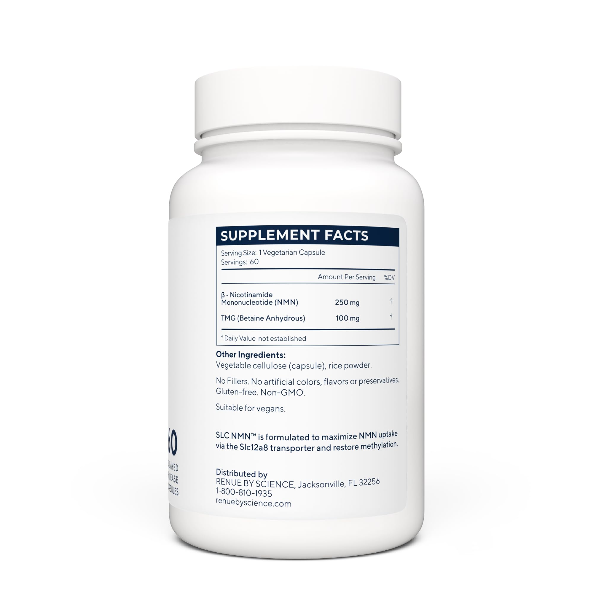 Renue By Science NMN Supplement | 60 SLC Enteric Capsules - 250mg Nicotinamide Mononucleotide per Serving | Delayed Release for Increased Absorption | Manufactured in The USA Renue By ScienceUS supplements