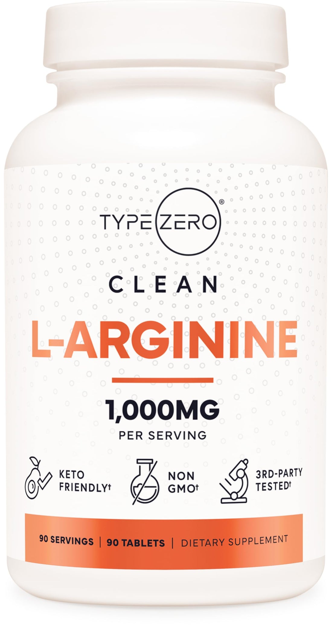 Type Zero L-Arginine 90 Tablets 1,000 mg per Serving - Non-GMO Type ZeroUS supplements