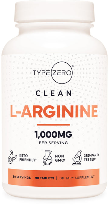 Type Zero L-Arginine 90 Tablets 1,000 mg per Serving - Non-GMO Type ZeroUS supplements