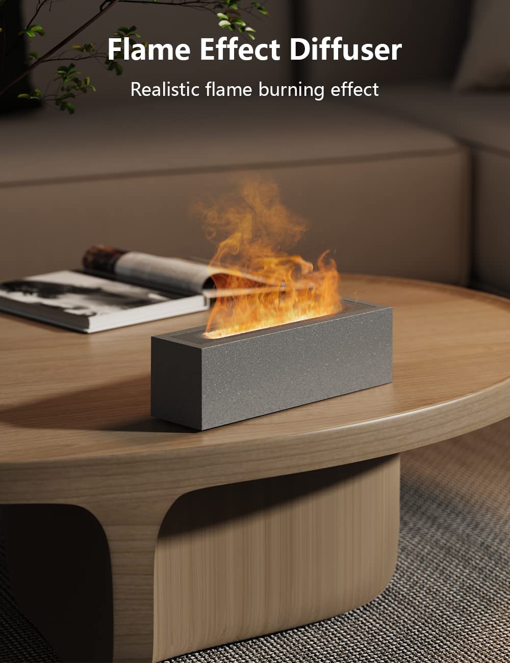 Shiawase Oil Diffuser, 200ml Flame Essential Oil Diffuser/Humidifier, Bedrock Fire Air Scent Diffuser ShiawaseAu supplements