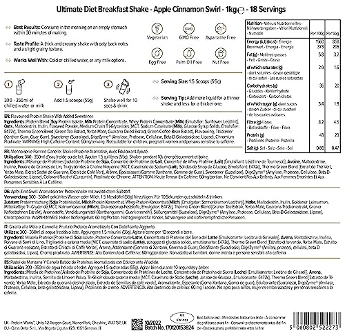 Protein Works - Ultimate Diet Breakfast Shake | Low Calorie Breakfast Shake | Low Sugar High Protein Breakfast Protein WorksAu supplements
