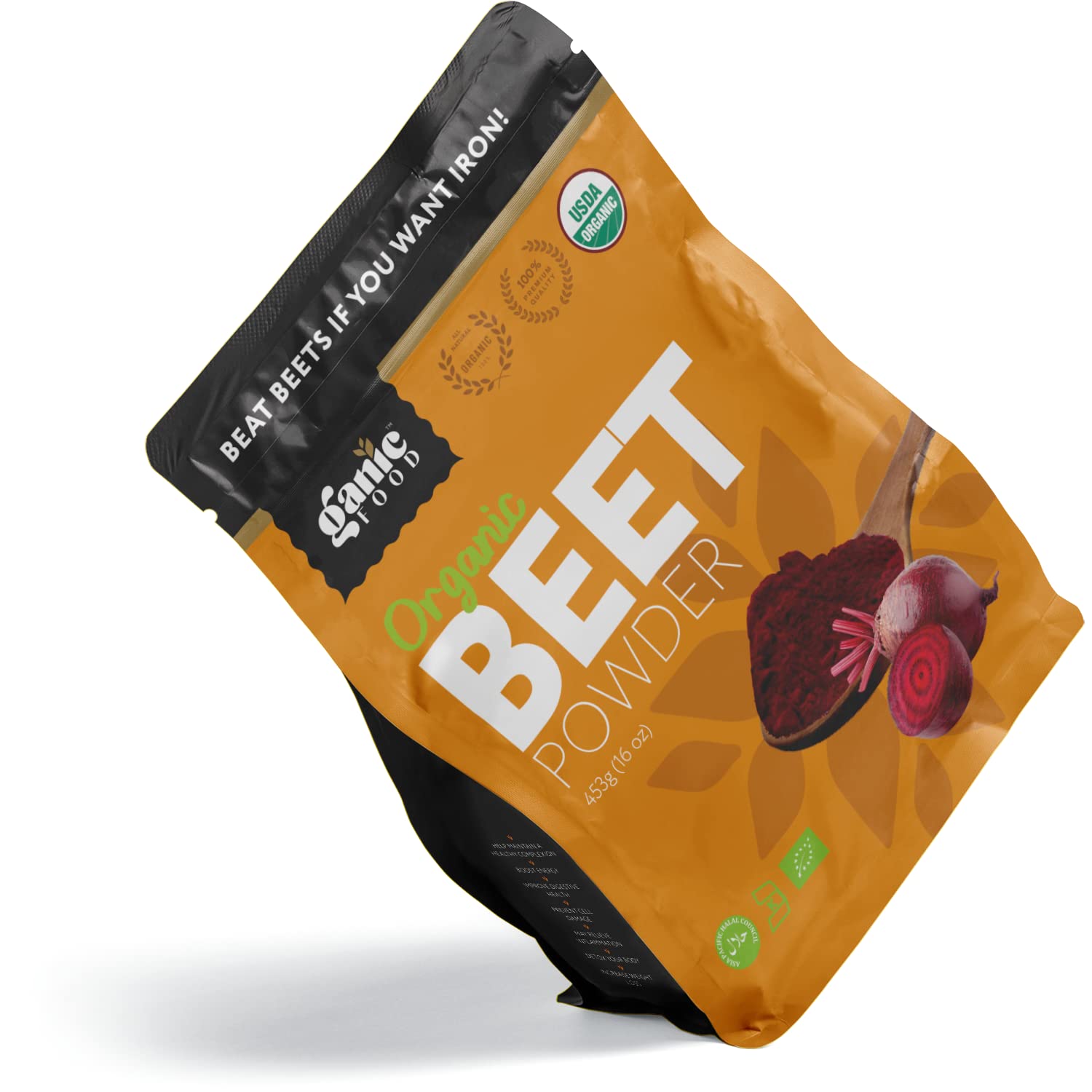 Ganic Food Organic Beetroot Powder, 16 Ounces Ganic FoodAu supplements