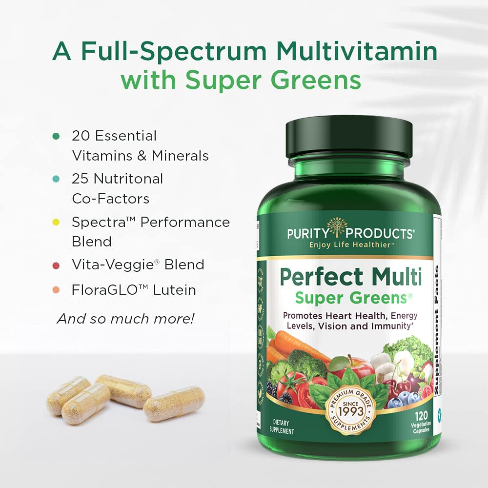 Purity Products Perfect Multi Super Greens Dietary Supplement Health Nutrition, 120 count Purity ProductsAu supplements