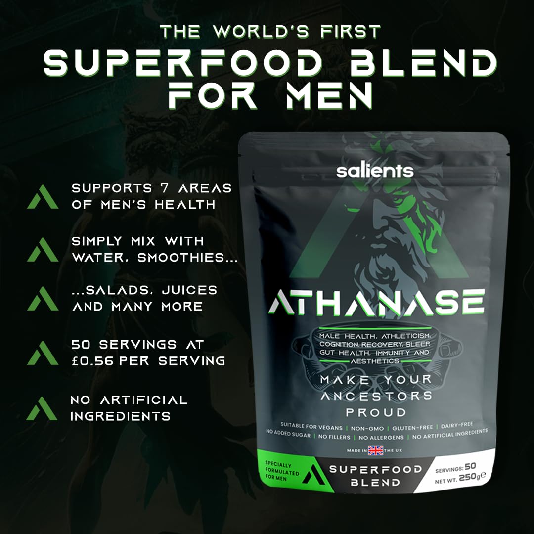SALIENTS® ATHANASE® | Men's Super Greens Powder | Superfood Powder Blend SalientsUS supplements