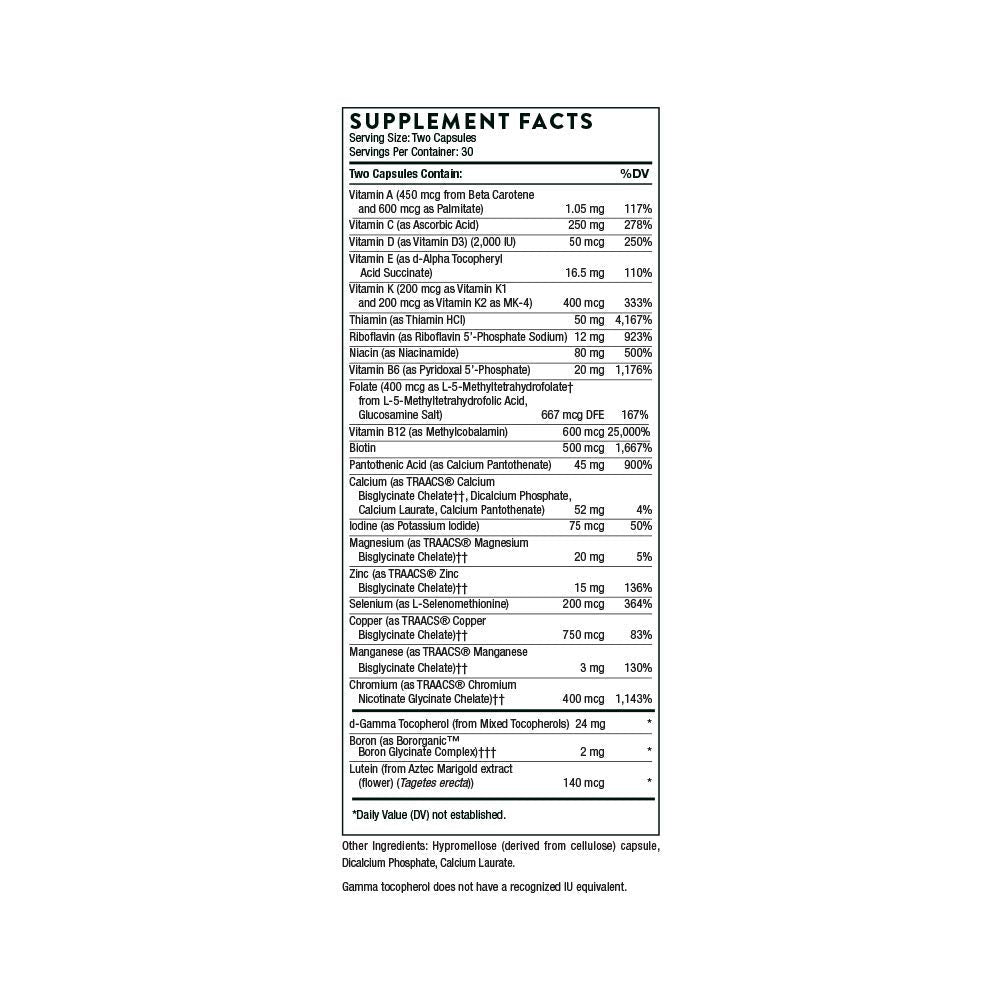THORNE Basic Nutrients 2/Day - Comprehensive Daily Multivitamin with Optimal Bioavailab THORNEUS supplements
