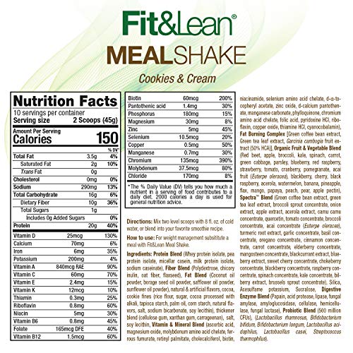 Fit & Lean Meal Shake, Fat Burning Meal Replacement, Meal Replacement with Protein Fit & LeanUS supplements