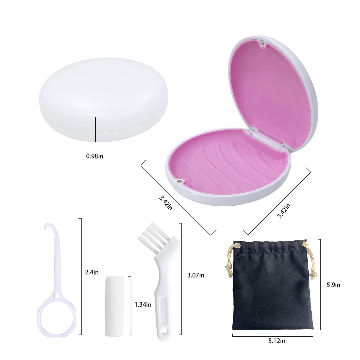 Retainer Case,Cute Slim Aligner Case Compatible with Invisalign,Retainer Holder with Aligner Remover MaoerdentalUS supplements