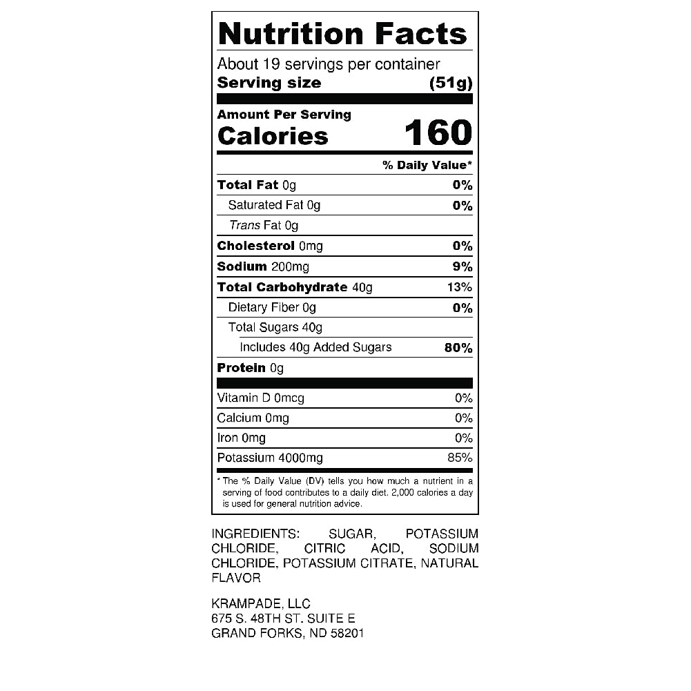 Krampade Original Lemon Lime 4K, 4000 mg Potassium Instant Cramp Relief Electrolyte Drink Powder | Designed for Athletes and Crampers | 19-Serving Resealable Pouch KrampadeAu supplements