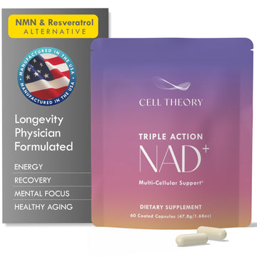 Cell Theory NAD+ Supplement – Triple Action Liposomal NAD+ & NADH Formula for Cellular Energy, Mitochondrial Support, and Longevity, Developed by Dr. Halland, 60 Capsules (30-Day Supply) Cell TheoryAu supplements