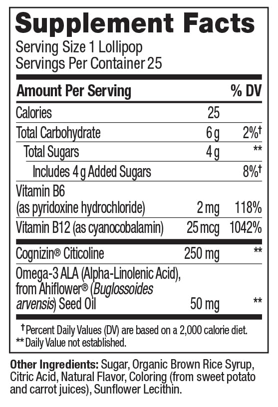 OLLY Focus Buddies L’OLLY Pops, Cognizin, Vitamins B6 and B12, Omega-3 ALA, Supports Focused Attention and Healthy Brain Function,* Kids 4+ Dietary Supplement, Watermelon Strawberry Flavored, 25 Count OLLYAu supplements