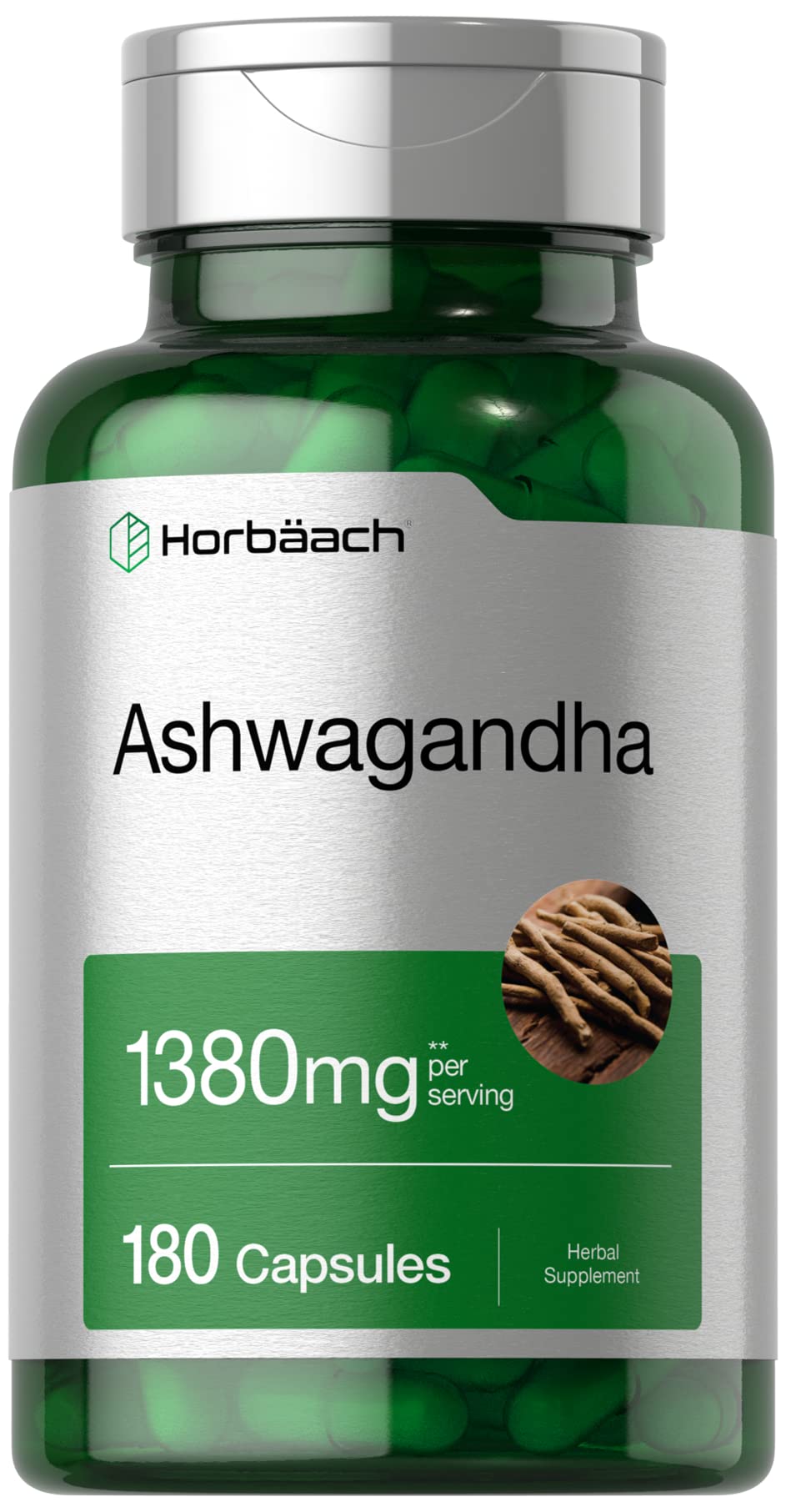 Horbäach Ashwagandha Root Supplement | 180 Capsules | for Women and Men | Herbal Extract | Non-GMO, Gluten Free HorbäachAu supplements