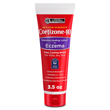 Cortizone-10 Maximum Strength Intensive Healing Itch Relief Lotion for Eczema, 1% Hydrocortisone, Fast-Acting, Anti-Itch Cream for Minor Skin Irritations, Rashes and Inflammation Due to Eczema, 3.5 oz Cortizone 10Au supplements