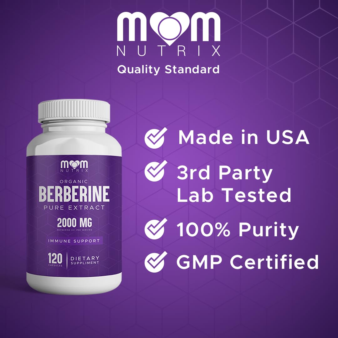 THE MONK Organic Berberine Extract 2000mg - Vegan, Non-GMO - Immune Support - Berberine HCL Supplement for Women & Men - 120 Capsules THE MONKAu supplements
